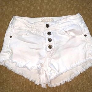 Size S White Altar'd State Button Up Jean Shorts